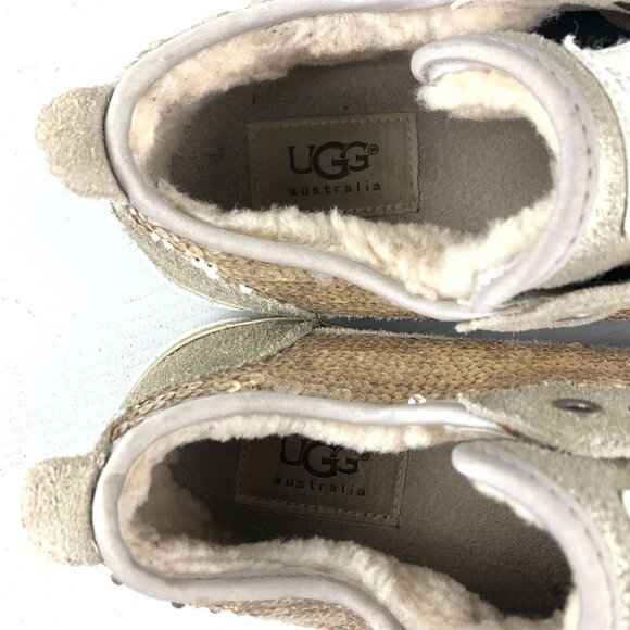 UGG Women's Size 8 Laela Sparkles Gold Closed Toe Slip On Low Top Shoes Sneakers - Picture 12 of 15